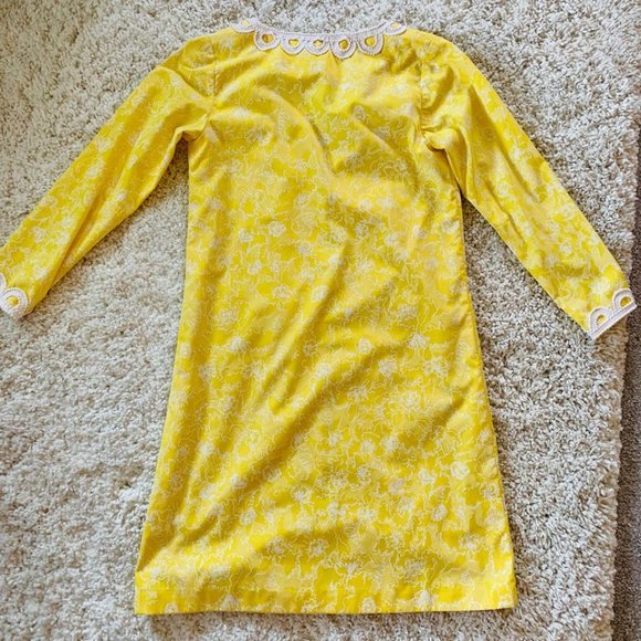 Vintage RARE Lilly Pulitzer - Women’s 60s Long Sleeve Dress with Lace Trim - Picture 5 of 8